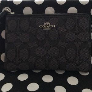 COACH-Signature Jacquard Wristlet